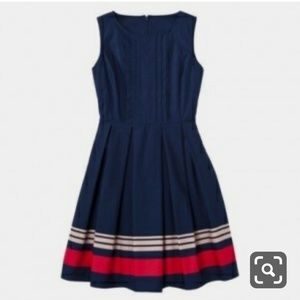 NWOT. Jason Wu Poplin Fit and Flare Dress in Navy